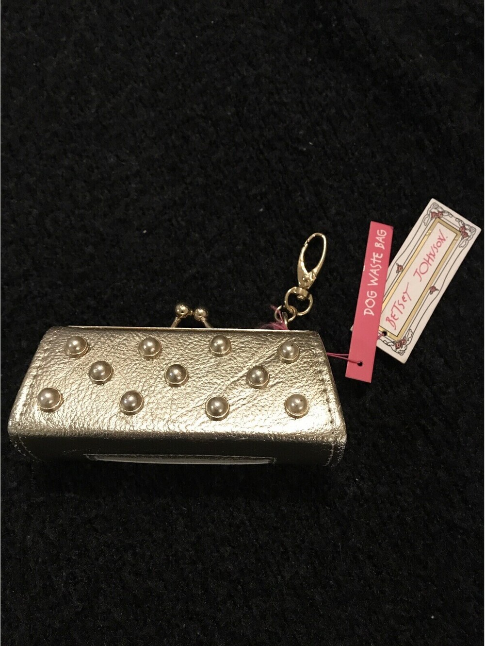 Betsey Johnson Dog Collar And Gold Dog Waste Bag NWT! M1294
